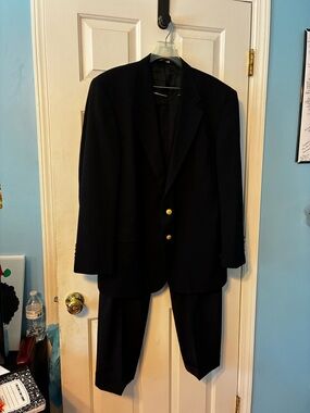Land’s End Classic Black Men's Two-Piece Suit - Navy-Style Black